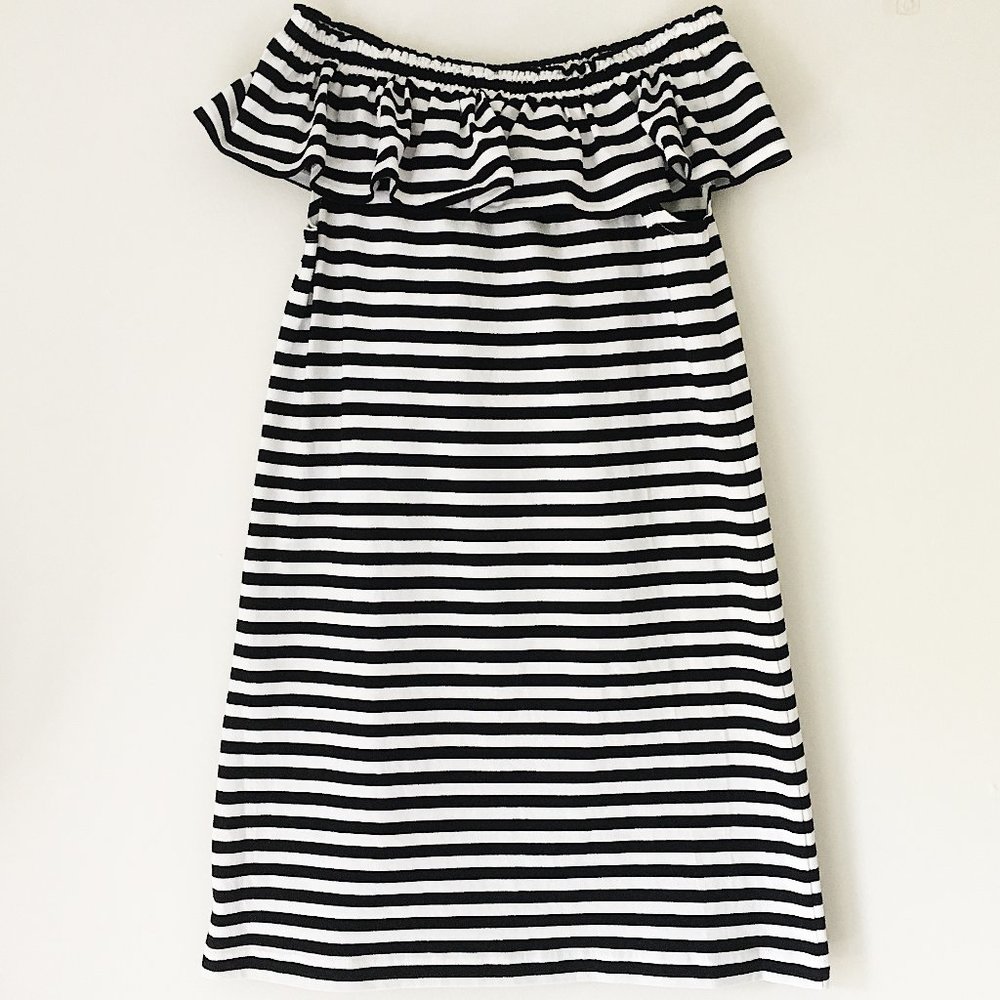 Kate Spade Broome Street Stripe Off-Shoulder Dress
